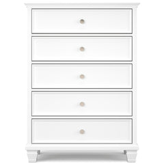 Fortman White California King Panel 5-Piece Bedroom Set - Ornate Home