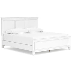 Fortman White King Panel 5-Piece Bedroom Set w/ 2 Nightstands - Ornate Home