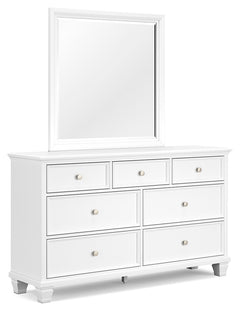 Fortman White California King Panel Bed & Dresser & Mirror - Ornate Home