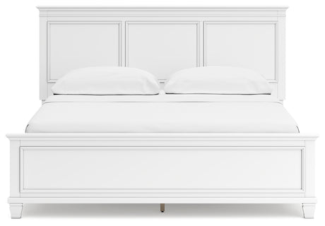 Fortman White California King Panel Bed & Dresser & Mirror - Ornate Home