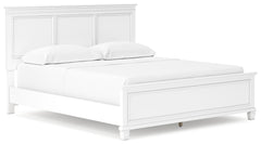 Fortman White California King Panel Bed & Dresser & Mirror - Ornate Home