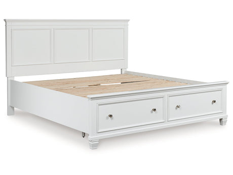 Fortman White California King Panel Storage Bed - Ornate Home