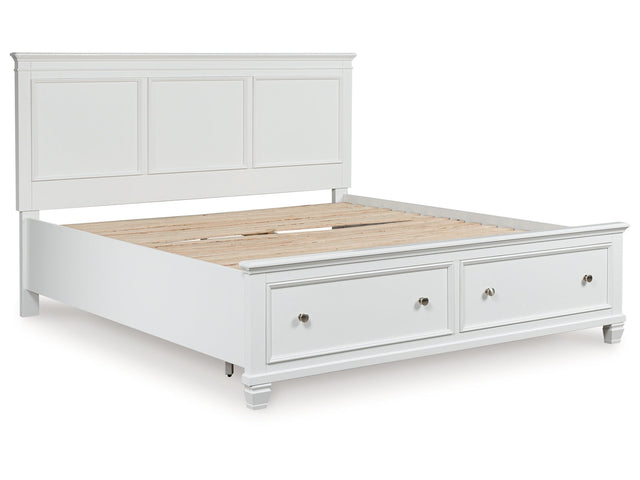 Fortman White California King Panel Storage Bed - Ornate Home