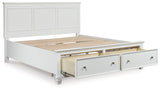Fortman White California King Panel Storage Bed - Ornate Home