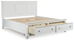 Fortman White California King Panel Storage Bed - Ornate Home