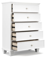 Fortman White Chest of Drawers - Ornate Home