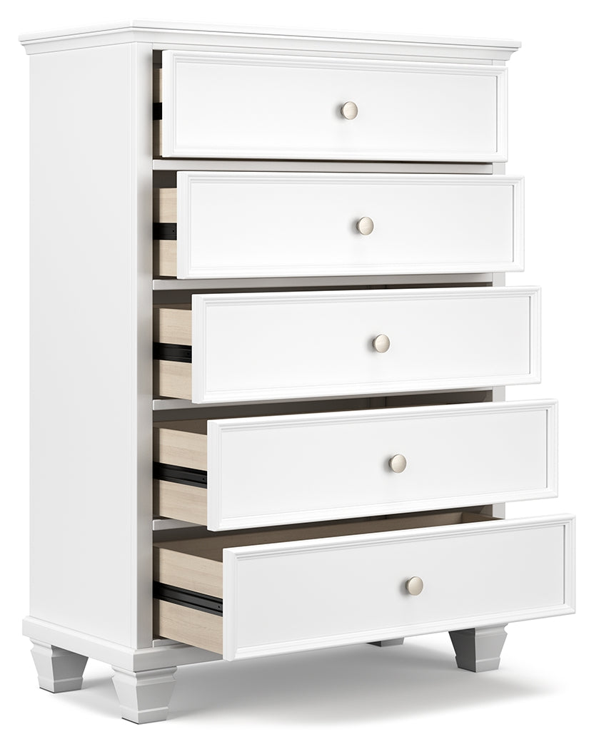 Fortman White Chest of Drawers - Ornate Home