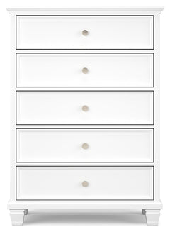 Fortman White Chest of Drawers - Ornate Home