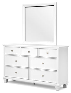 Fortman White Dresser and Mirror - Ornate Home
