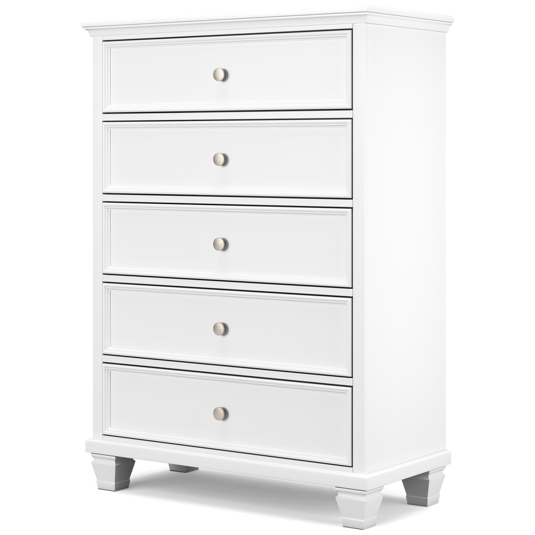 Fortman White Full Panel 5-Piece Bedroom Set - Ornate Home