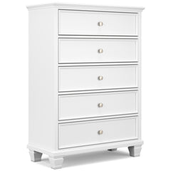 Fortman White Full Panel 6-Piece Bedroom Set w/ 2 Nightstands - Ornate Home