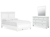 Fortman White Full Panel Bed, Dresser and Mirror (Online Special Price) - Ornate Home