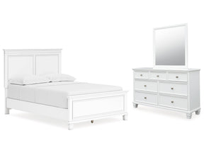 Fortman White Full Panel Bed, Dresser and Mirror (Online Special Price) - Ornate Home