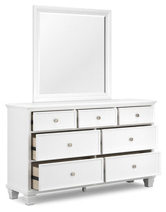 Fortman White Full Panel Bed, Dresser and Mirror - Ornate Home