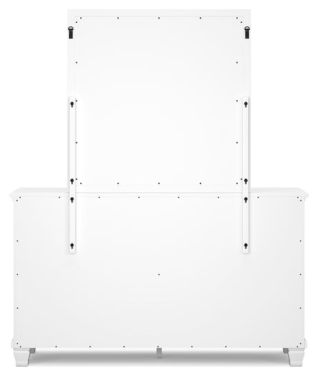 Fortman White Full Panel Bed, Dresser and Mirror - Ornate Home