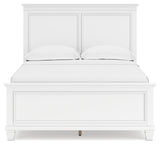 Fortman White Full Panel Bed, Dresser and Mirror - Ornate Home
