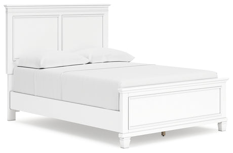 Fortman White Full Panel Bed, Dresser and Mirror - Ornate Home