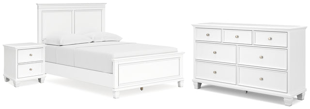 Fortman White Full Panel Bed, Dresser and Nightstand (Online Special Price) - Ornate Home