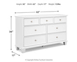 Fortman White Full Panel Bed, Dresser and Nightstand (Online Special Price) - Ornate Home