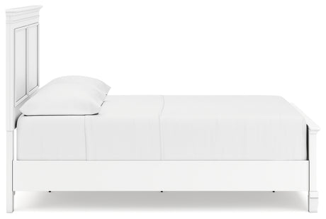 Fortman White Full Panel Bed, Dresser and Nightstand - Ornate Home