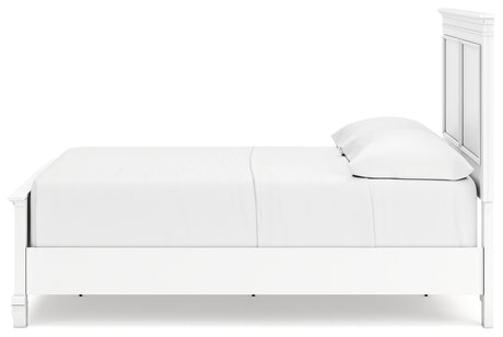 Fortman White Full Panel Bed, Dresser and Nightstand - Ornate Home