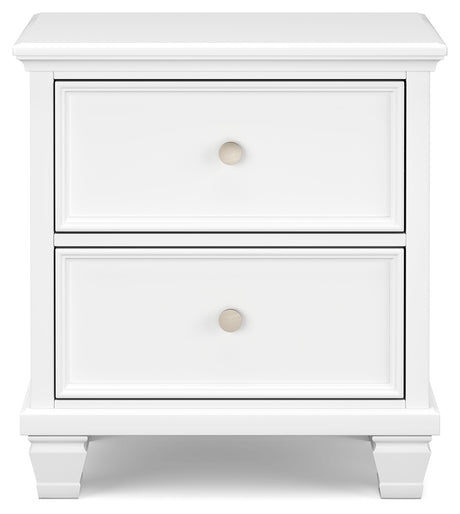 Fortman White Full Panel Bed, Dresser and Nightstand - Ornate Home