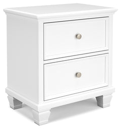 Fortman White Full Panel Bed, Dresser and Nightstand - Ornate Home