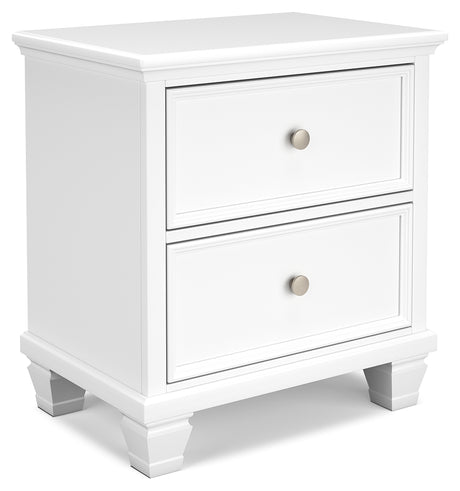 Fortman White Full Panel Bed, Dresser and Nightstand - Ornate Home