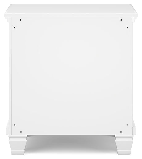 Fortman White Full Panel Bed, Dresser and Nightstand - Ornate Home