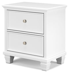 Fortman White Full Panel Bed, Dresser and Nightstand - Ornate Home