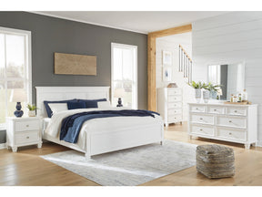 Fortman White King Panel 5-Piece Bedroom Set w/ 2 Nightstands - Ornate Home