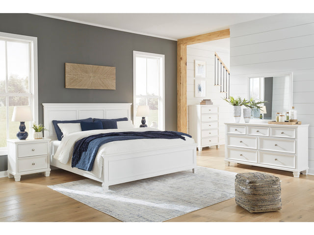 Fortman White King Panel 5-Piece Bedroom Set w/ 2 Nightstands - Ornate Home