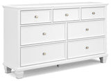 Fortman White King Panel Bed & Dresser & 2 Nightstands (Online Special Price) - Ornate Home