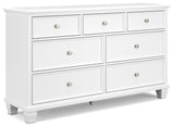 Fortman White King Panel Bed & Dresser & 2 Nightstands - Ornate Home