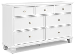 Fortman White King Panel Bed & Dresser & 2 Nightstands - Ornate Home