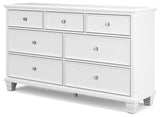 Fortman White King Panel Bed & Dresser & 2 Nightstands - Ornate Home