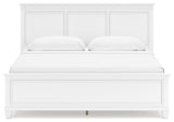 Fortman White King Panel Bed & Dresser & 2 Nightstands - Ornate Home