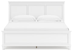 Fortman White King Panel Bed & Dresser & 2 Nightstands - Ornate Home