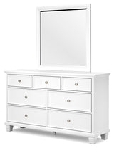 Fortman White King Panel Bed, Dresser, Mirror, Chest and Nightstand (Online Special Price) - Ornate Home