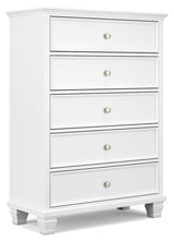 Fortman White King Panel Bed, Dresser, Mirror, Chest and Nightstand (Online Special Price) - Ornate Home