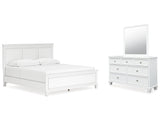 Fortman White King Panel Bed & Dresser & Mirror (Online Special Price) - Ornate Home