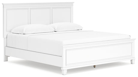 Fortman White King Panel Bed & Dresser & Mirror - Ornate Home