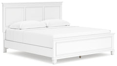 Fortman White King Panel Bed, Dresser, Mirror and Nightstand - Ornate Home