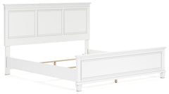 Fortman White King Panel Bed - Ornate Home