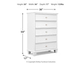 Fortman White King Panel Bedroom Set with Dresser, Mirror, Chest and 2 Nightstands (Online Special Price) - Ornate Home