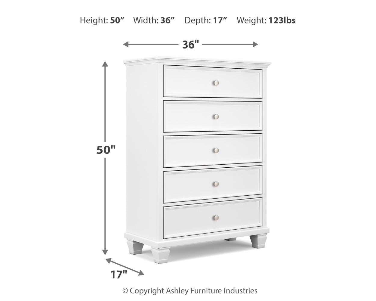 Fortman White King Panel Bedroom Set with Dresser, Mirror, Chest and 2 Nightstands (Online Special Price) - Ornate Home
