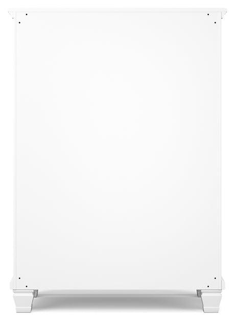 Fortman White King Panel Bedroom Set with Dresser, Mirror, Chest and 2 Nightstands - Ornate Home