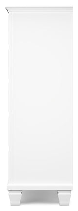 Fortman White King Panel Bedroom Set with Dresser, Mirror, Chest and 2 Nightstands - Ornate Home