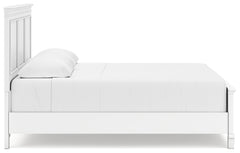 Fortman White King Panel Bedroom Set with Dresser, Mirror, Chest and 2 Nightstands - Ornate Home