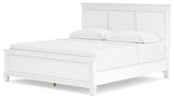 Fortman White King Panel Bedroom Set with Dresser, Mirror, Chest and 2 Nightstands - Ornate Home